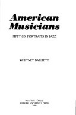 Cover of American Musicians