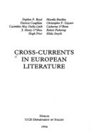 Cover of Cross-currents in European Literature