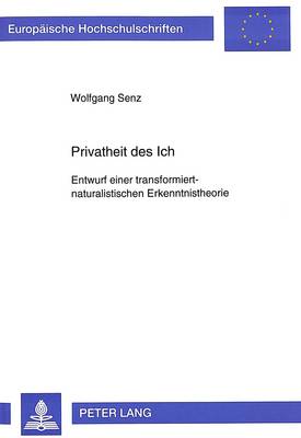 Book cover for Privatheit Des Ich