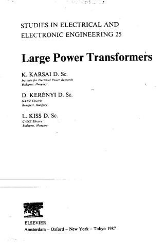 Cover of Large Power Transformers