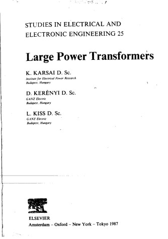 Cover of Large Power Transformers