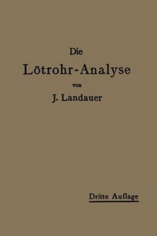 Cover of Die Lötrohranalyse