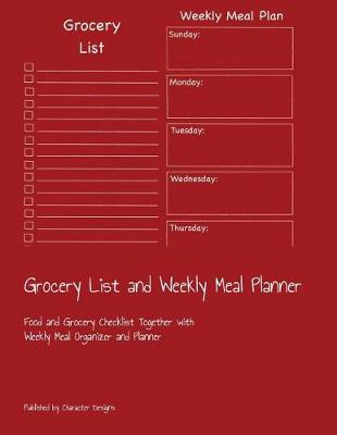 Book cover for Grocery List and Weekly Meal Planner