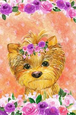 Book cover for Bullet Journal Notebook for Dog Lovers Yorkshire Terrier in Flowers 5