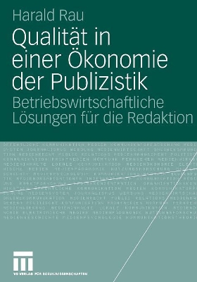 Book cover for Qualität in einer Ökonomie der Publizistik