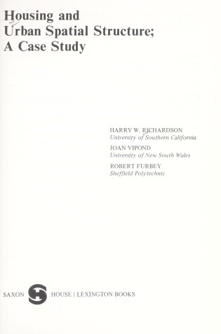 Cover of Housing and Urban Spatial Structure