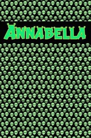 Cover of 120 Page Handwriting Practice Book with Green Alien Cover Annabella