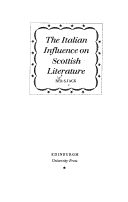 Book cover for Italian Influence on Scottish Literature