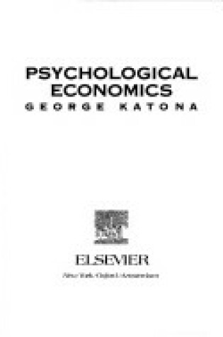 Cover of Psychological Economics