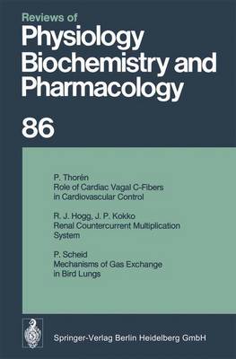 Book cover for Reviews of Physiology, Biochemistry and Pharmacology 86