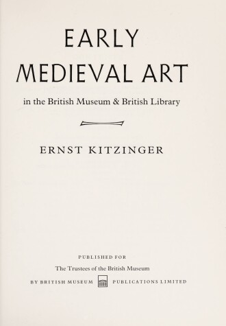 Book cover for Early Mediaeval Art