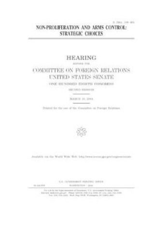 Cover of Non-proliferation and arms control