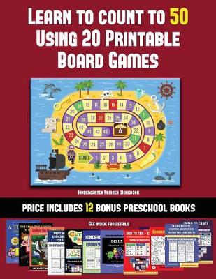 Cover of Kindergarten Number Workbook (Learn to Count to 50 Using 20 Printable Board Games)