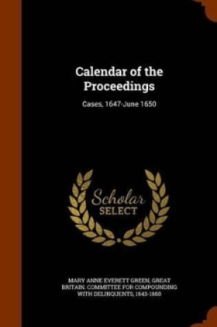 Cover of Calendar of the Proceedings