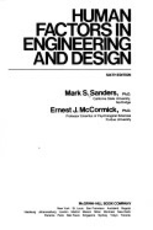 Cover of Human Factors in Engineering and Design