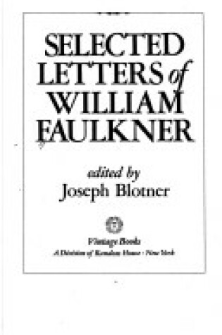 Cover of Sel Let Faulkner V505