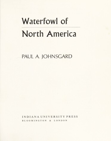 Book cover for Waterfowl of North America