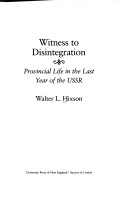 Book cover for Witness to Disintegration