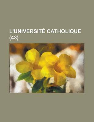 Book cover for L'Universite Catholique (43)