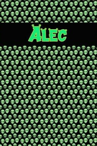 Cover of 120 Page Handwriting Practice Book with Green Alien Cover Alec