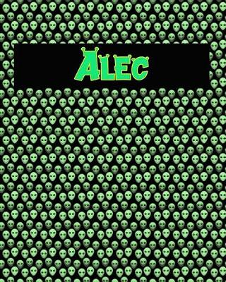 Book cover for 120 Page Handwriting Practice Book with Green Alien Cover Alec