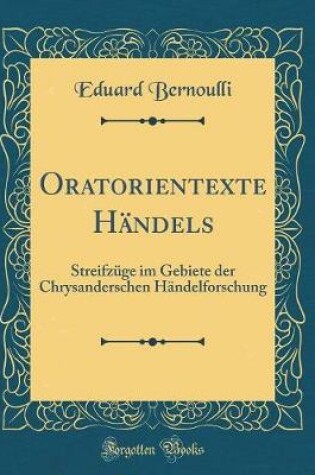 Cover of Oratorientexte Handels