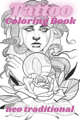 Book cover for Tattoo Coloring Book neo traditional
