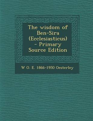 Book cover for The Wisdom of Ben-Sira (Ecclesiasticus)