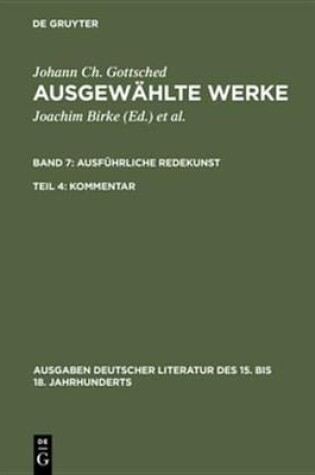 Cover of Ausfuhrliche Redekunst. Kommentar