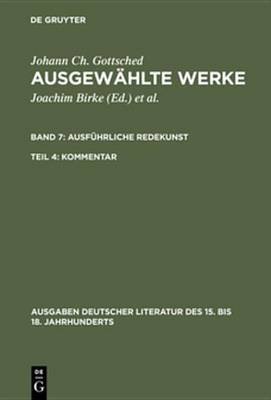 Book cover for Ausfuhrliche Redekunst. Kommentar