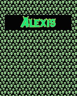 Book cover for 120 Page Handwriting Practice Book with Green Alien Cover Alexis