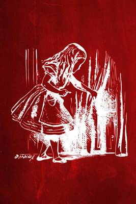 Cover of Alice in Wonderland Chalkboard Journal - Alice and The Secret Door (Red)