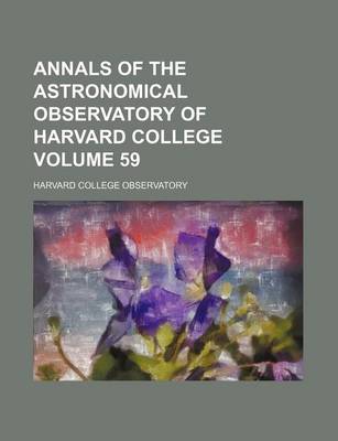 Book cover for Annals of the Astronomical Observatory of Harvard College Volume 59