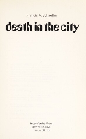 Book cover for Death in the City