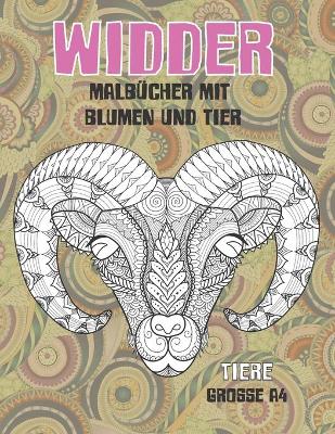 Book cover for Malbucher mit Blumen und Tier - Grosse A4 - Tiere - Widder
