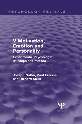 Cover of Experimental Psychology Its Scope and Method: Volume V (Psychology Revivals)