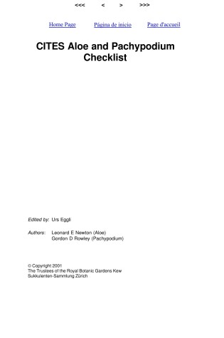 Cover of CITES Aloe and Pachypodium Checklist