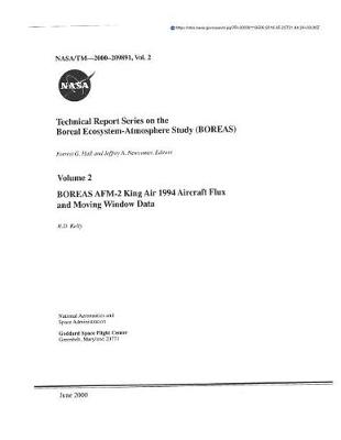 Cover of Boreas Afm-2 King Air 1994 Aircraft Flux and Moving Window Data