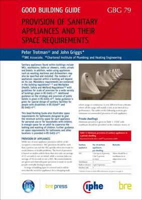 Book cover for Provision of Sanitary Appliances and Their Space Requirements