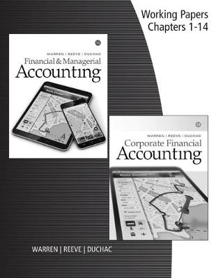 Book cover for Working Papers for Warren/Reeve/Duchac's Corporate Financial  Accounting, 14th