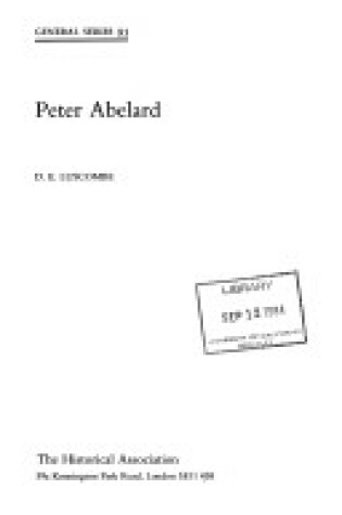 Cover of Peter Abelard