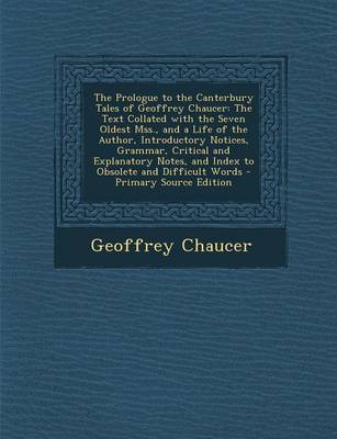 Book cover for The Prologue to the Canterbury Tales of Geoffrey Chaucer