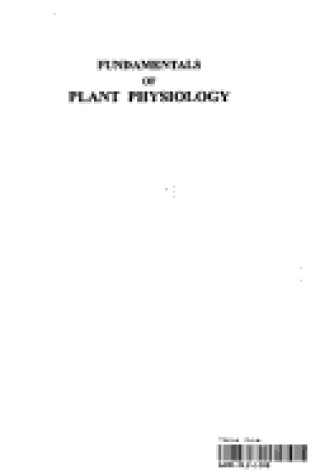 Cover of Fundamentals of Plant Physiology