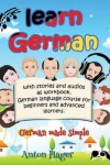 Book cover for Learn German with stories and audios as workbook. German language course for beginners and advanced learners.