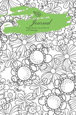 Book cover for Journal Happy Flowers Line Art No. 03