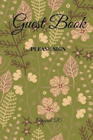 Cover of Guest Book- Floral Themed Act 2 - For any occasion - 66 color pages -8.5x8.5 Inch