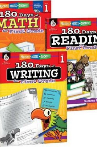 Cover of 180 Days of Reading, Writing, and Math for First Grade 3-Book Set
