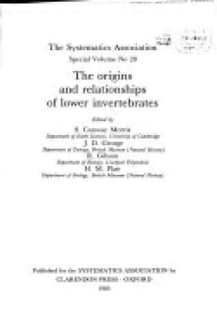 Cover of The Origins and Relationships of Lower Invertebrates