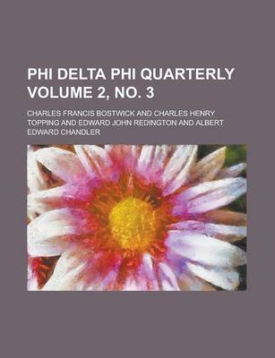 Book cover for Phi Delta Phi Quarterly Volume 2, No. 3