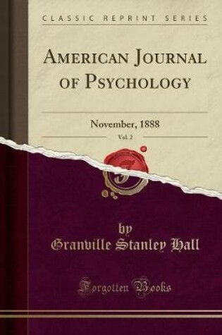Cover of American Journal of Psychology, Vol. 2